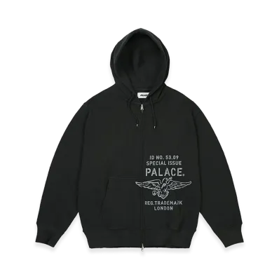PALACE Dove Stamp Waffle Zip Hood "Black"
