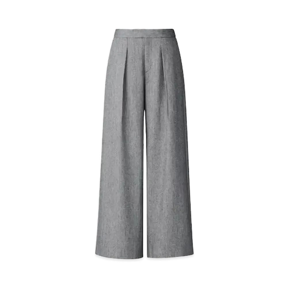 Uniqlo C Women'S Tweed Tuck Wide Pants "Dark Gray"
