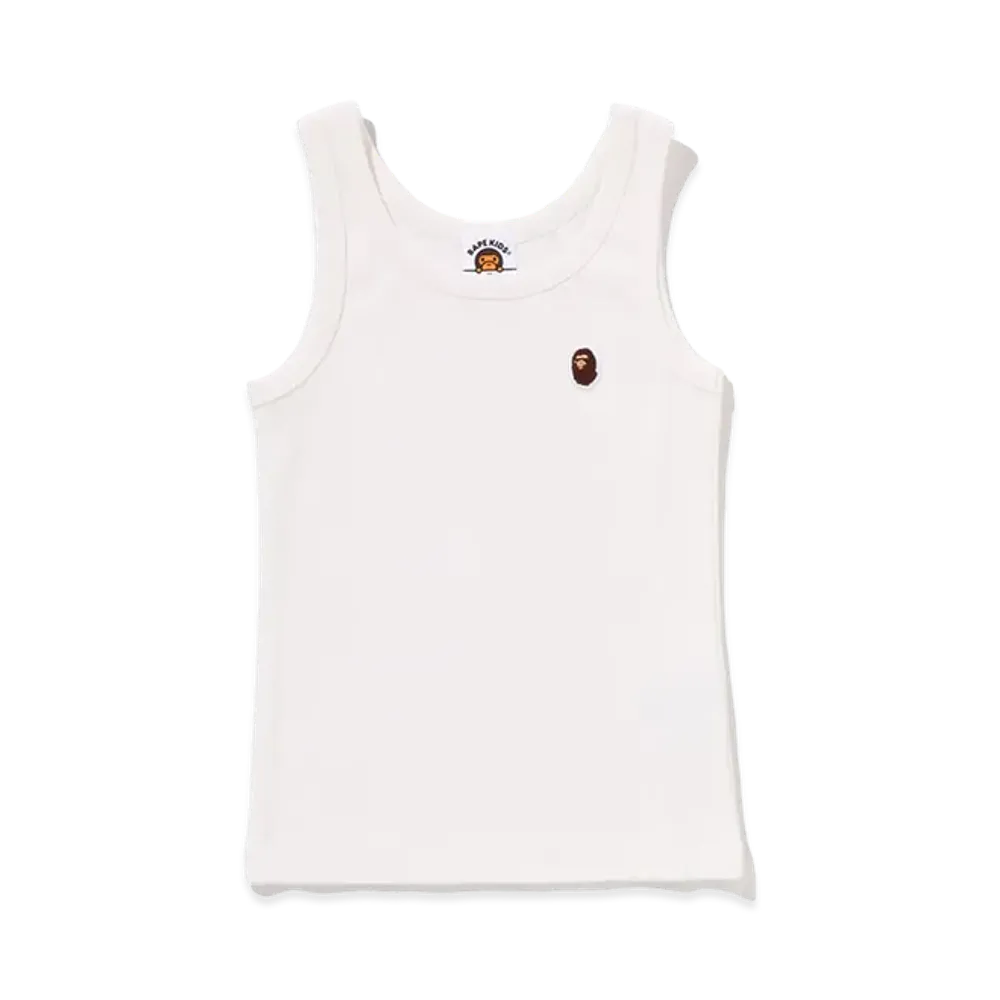 A BATHING APE Kids Ape Head Tank Top "White"
