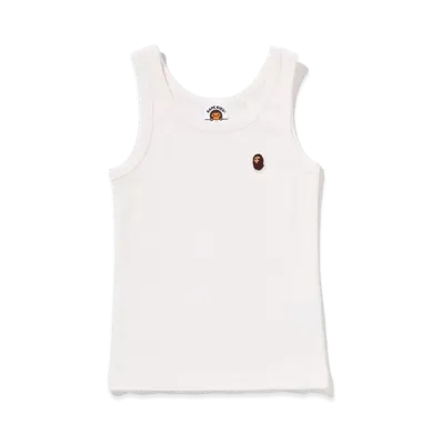 A BATHING APE Kids Ape Head Tank Top "White"