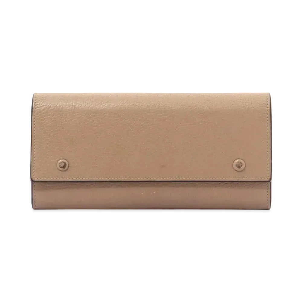CELINE Large Frap Multi Function Leather Wallet "Gray"