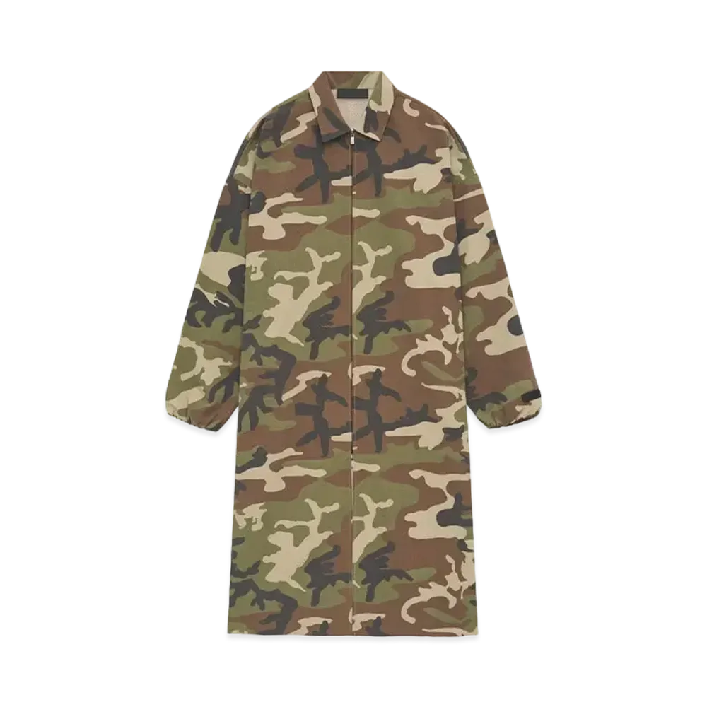 FEAR OF GOD Essential Military Nylon Trench Jacket "Woodland Camo"