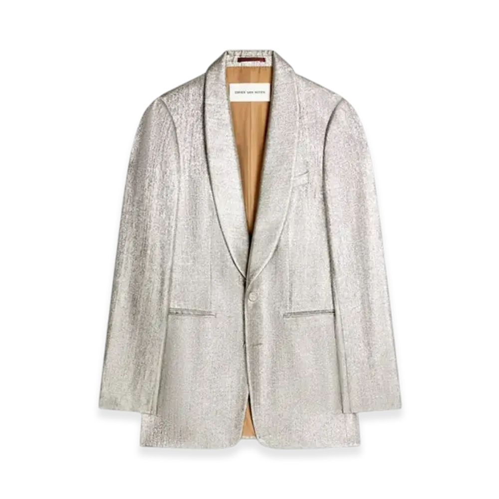 DRIES VAN NOTEN Slim Fit Blazer "Silver"