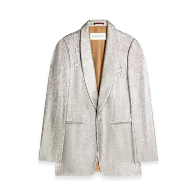 DRIES VAN NOTEN Slim Fit Blazer "Silver"