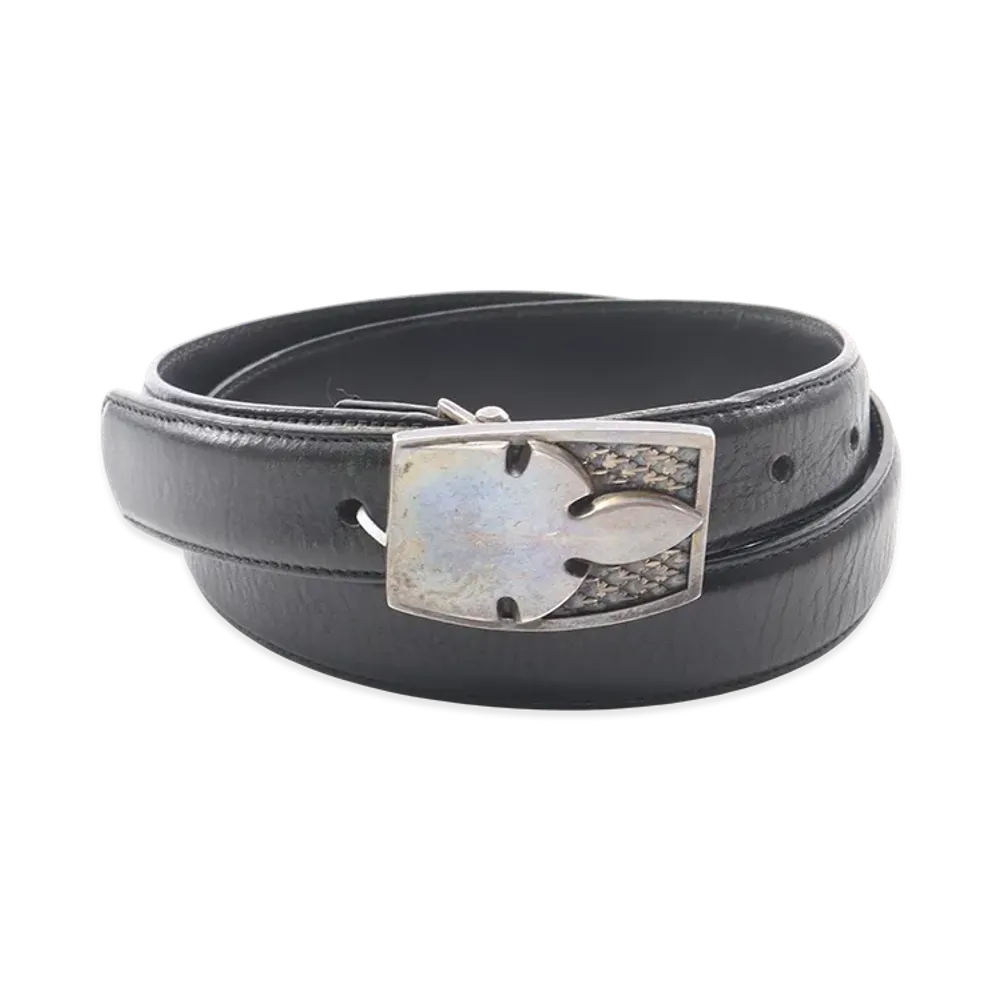 Chrome Hearts Fleurknee Buckle Leather Pyramid Studs Belt "Black/Silver"