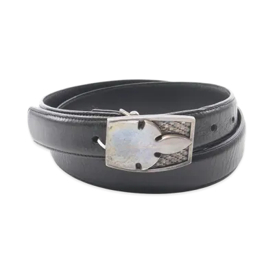 Chrome Hearts Fleurknee Buckle Leather Pyramid Studs Belt "Black/Silver"