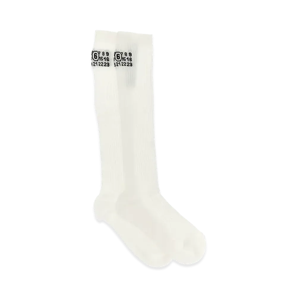 MM6 Maison Margiela Women's Bootleg Socks "White"