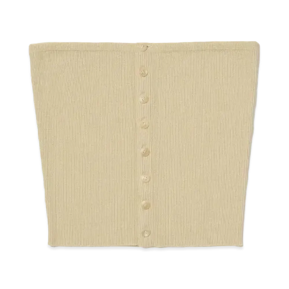 AURALEE Super Fine Wool High Gauge Rib Knit Bandeau "Light Beige"
