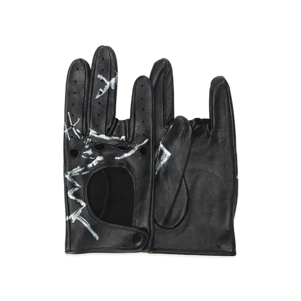 Yohji Yamamoto Pour Homme PAINT LAMB FINGER CUT GLOVE "Black"