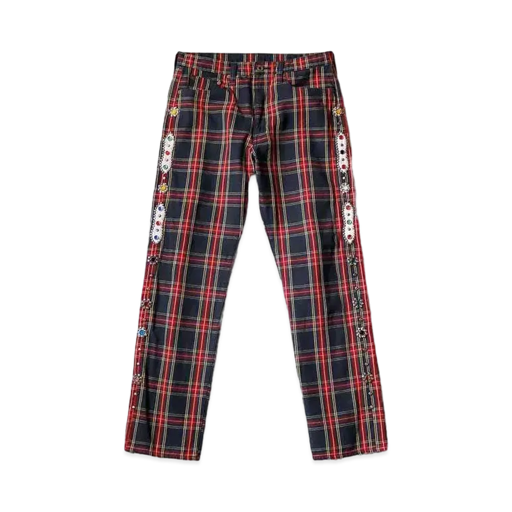 KAPITAL 11oz TARTAN CHECK 5P MONKEY CISCO(STUDS REMAKE ) "Red"