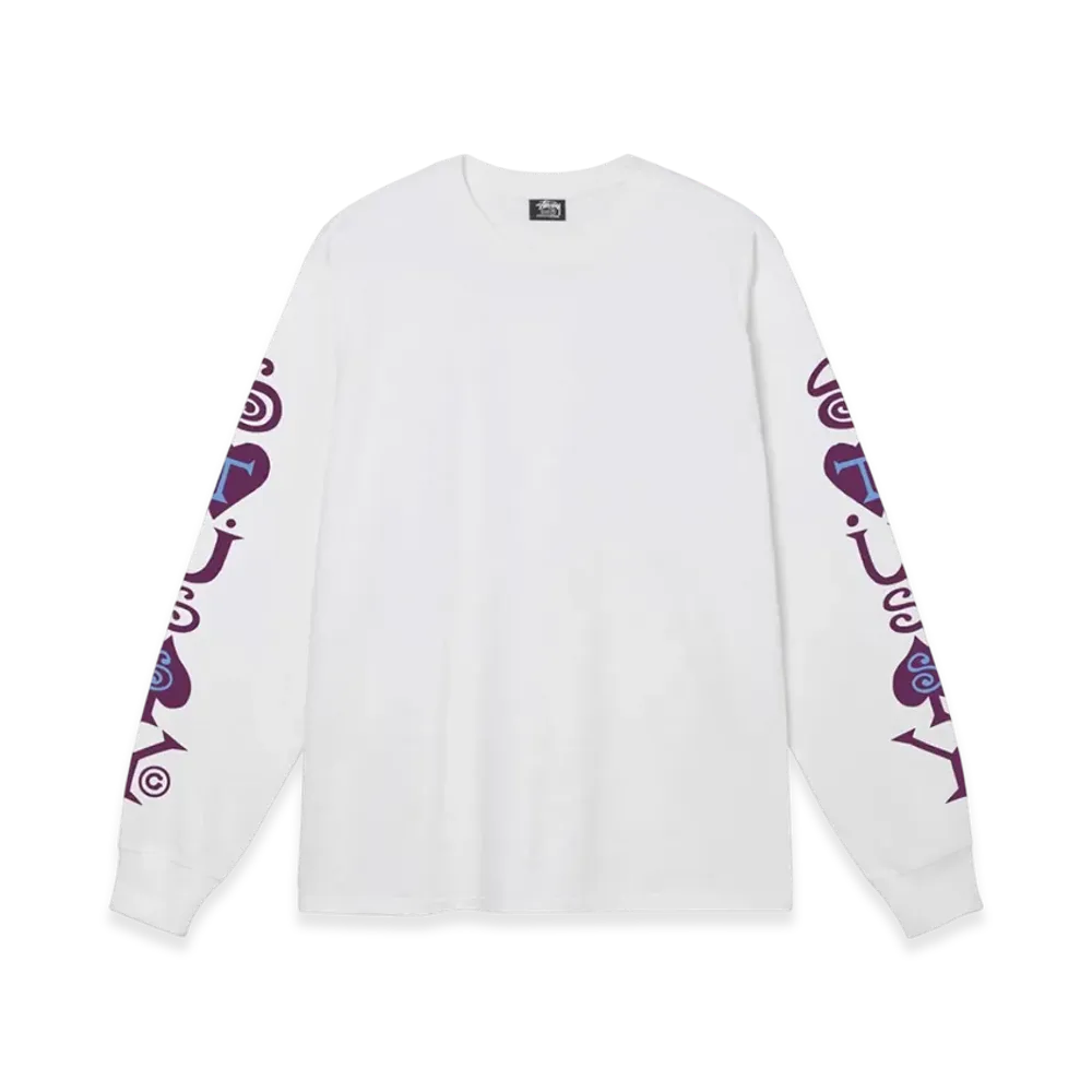 Stussy Hearts & Spades LS Tee "White"