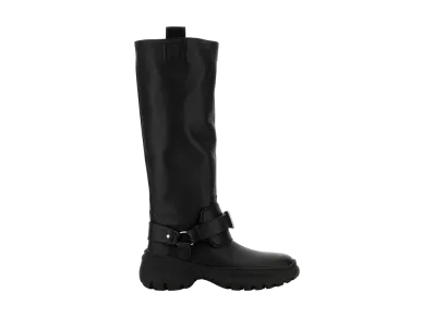 Burberry Women's Leather Stomp Boots "Black"