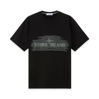 Stone Island 2RC86 24/2 Cotton Jersey T-Shirt with Optical One Print - 24FW "Black"