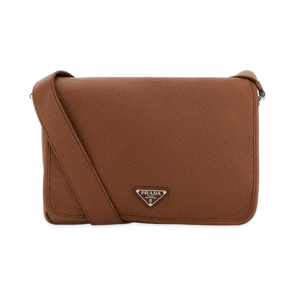 PRADA Caramel Leather Crossbody Bag "Brown"