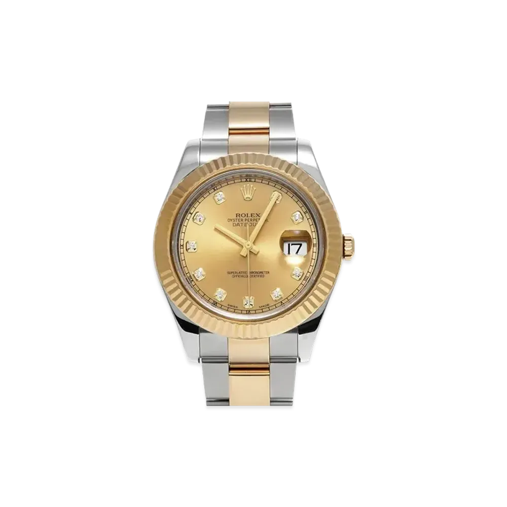 ROLEX Datejust II 10P Diamonds "Champagne/Stainless Steel/Yellow Gold"