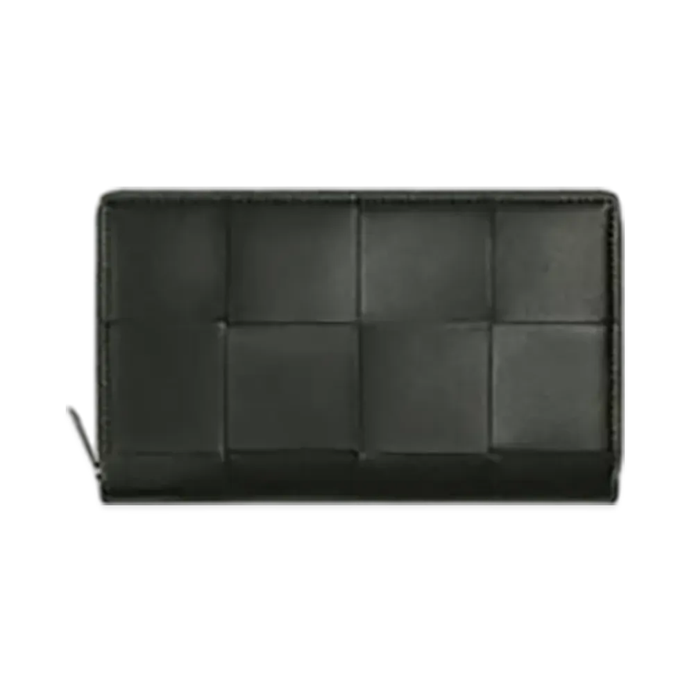 Bottega Veneta Cassette Zip Around Wallet "Dark Green/Space"