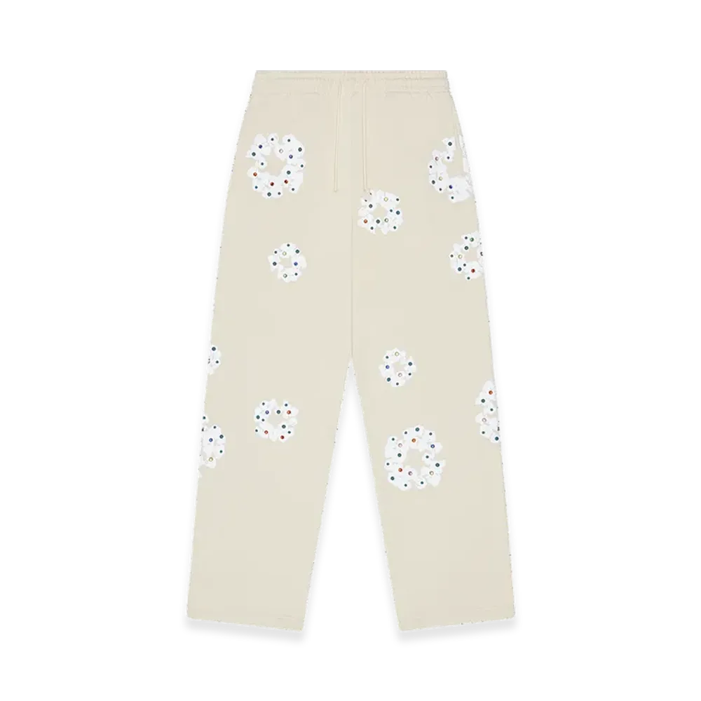 DENIM TEARS Rhinestone Cotton Wreath Sweatpants "Oatmeal"