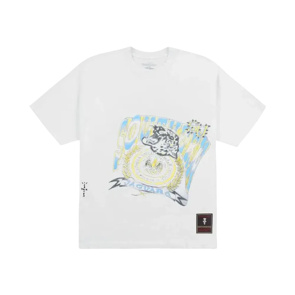 Travis Scott x M&N x Southern University Handdrawn Tee "White"