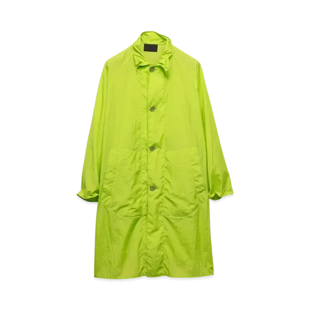 PRADA Men's Nylon Coat "Yellow Green"