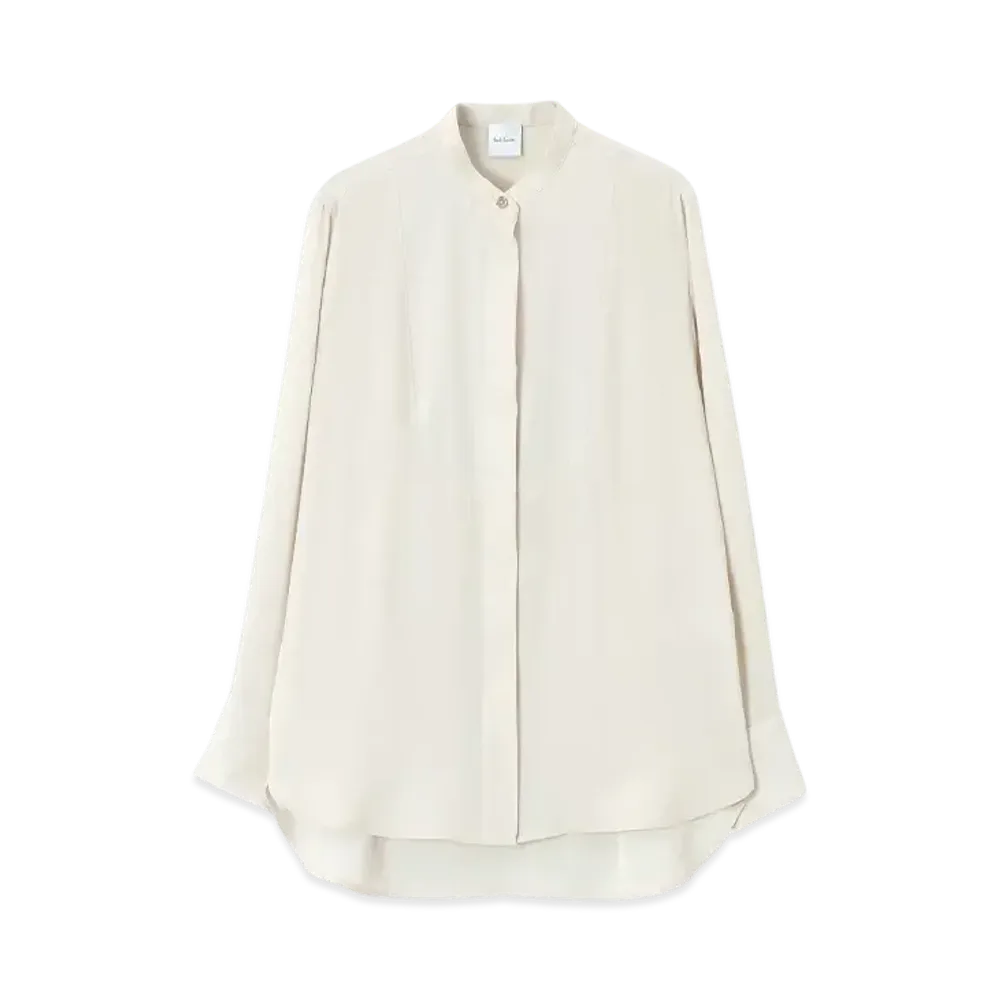 Paul Smith Women's Back Satin Bib Yoke Shirt "LightBeige"