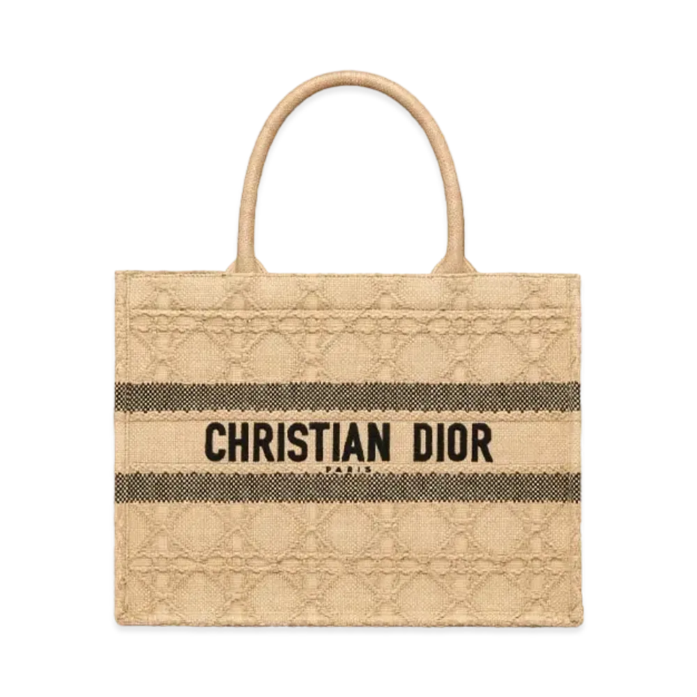 Dior Medium Dior Book Tote Cannage Raffia "Natural"