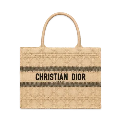 Dior Medium Dior Book Tote Cannage Raffia "Natural"