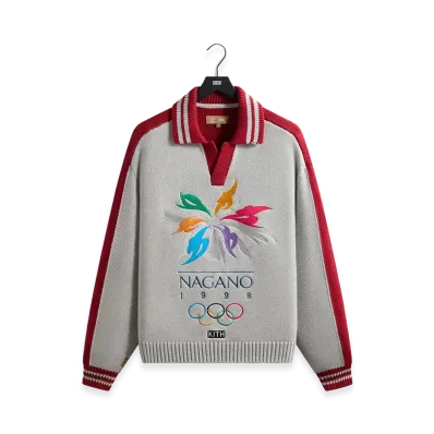 Kith x Olympics Heritage Marks Nelson Rugby Sweater "Light Heather Grey"