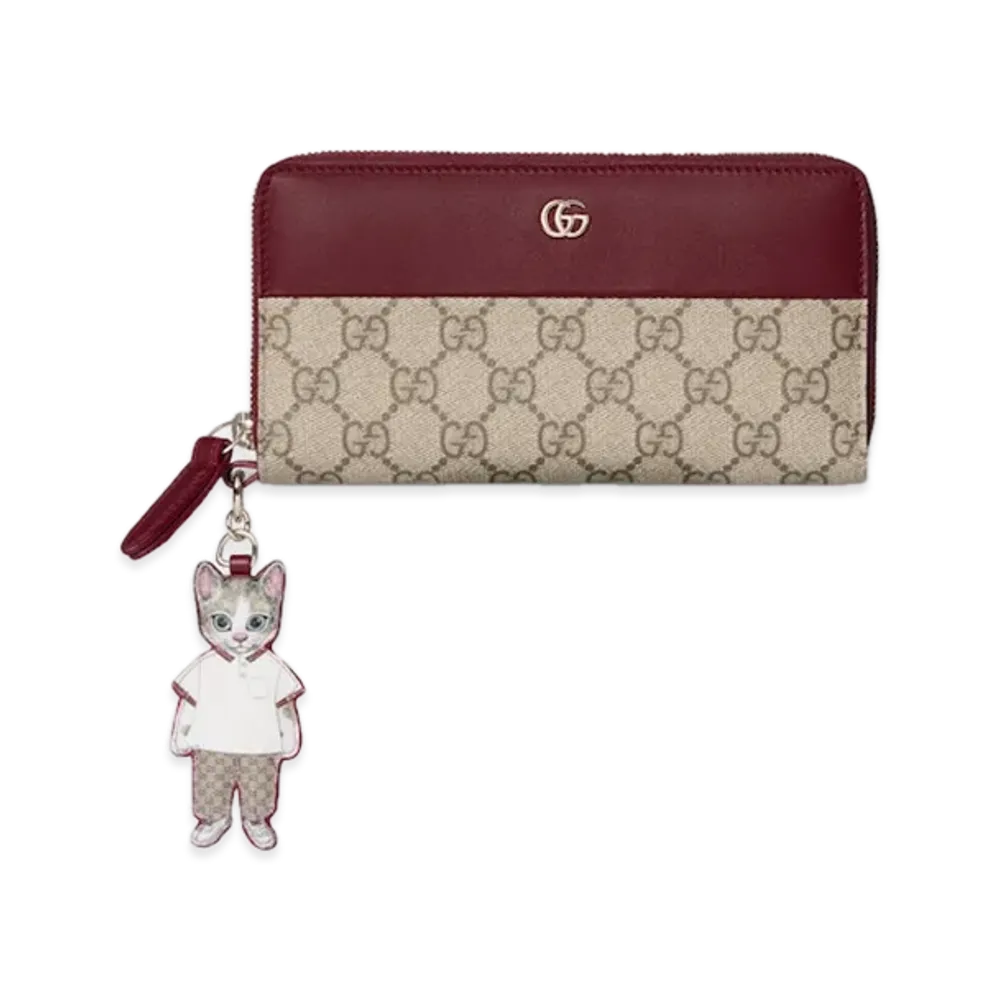 GUCCI x Higuchi Yuko Bicolor Zip Around Wallet Japan Exclusive "Rosso Ancora"