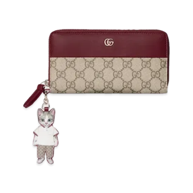 GUCCI x Higuchi Yuko Bicolor Zip Around Wallet Japan Exclusive "Rosso Ancora"
