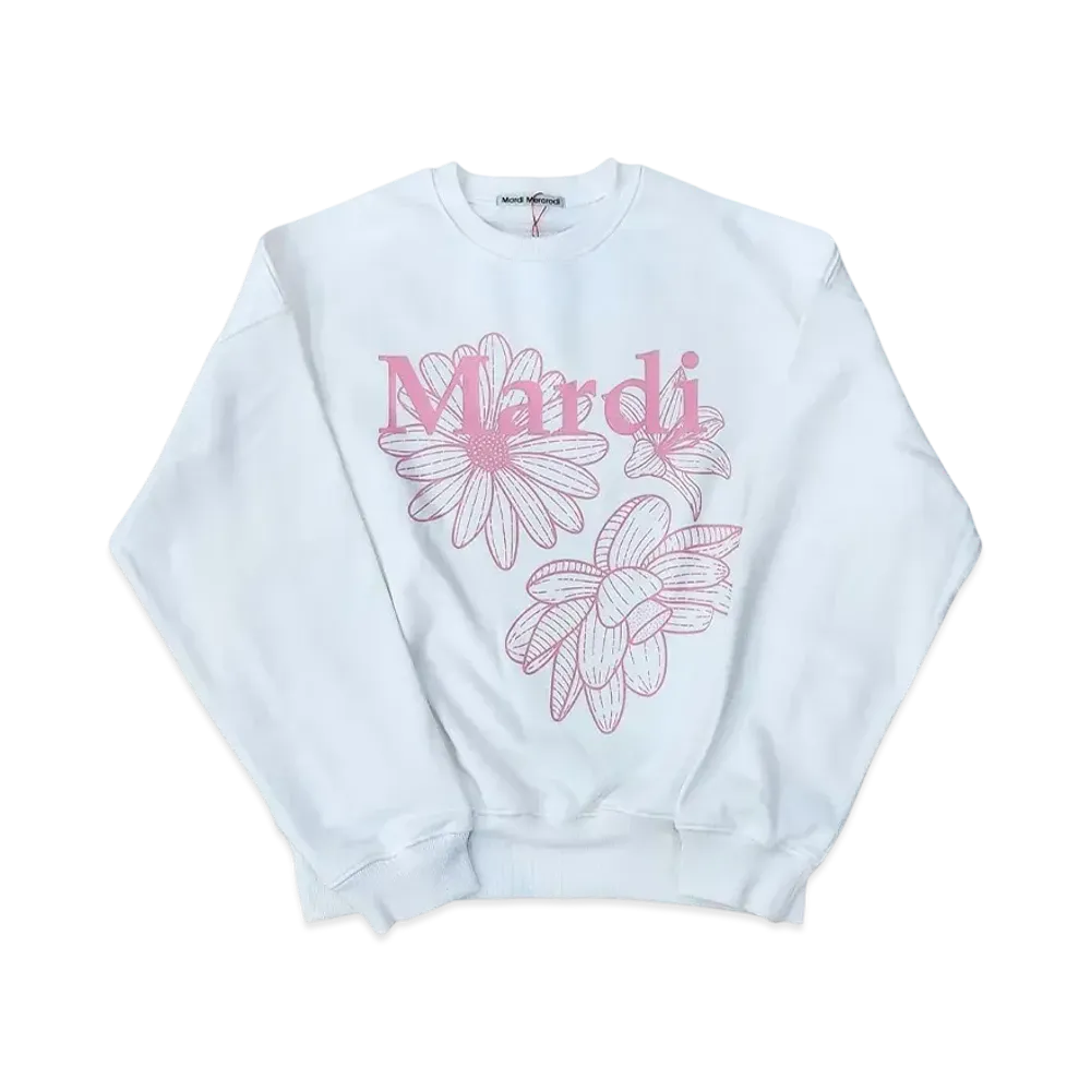Mardi Mercredi Sweatshirt Triple Flower "White Pink"