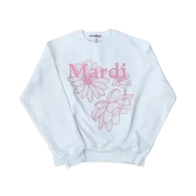 Mardi Mercredi Sweatshirt Triple Flower "White Pink"