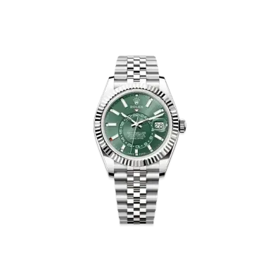 ROLEX Sky-Dweller Oyster 42mm "Mint Green/Oyster Steel/White Gold"