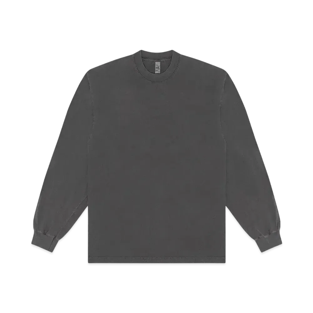 Los Angeles Apparel 6.5oz Long Sleeve Garment Dye Crew Neck T-Shirt "Vintage Black"