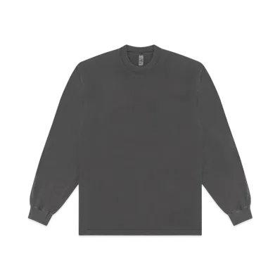 Los Angeles Apparel 6.5oz Long Sleeve Garment Dye Crew Neck T-Shirt "Vintage Black"
