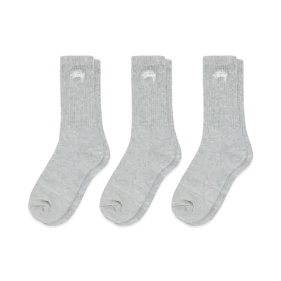 Stussy Stock Crew Socks Multipack "Grey Heather"