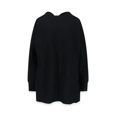 MM6 Maison Margiela Women's Stretch Wool Blend Oversize Sweater "Black"
