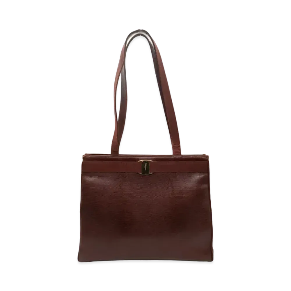 Salvatore Ferragamo Vara Leather Tote Bag "Brown"