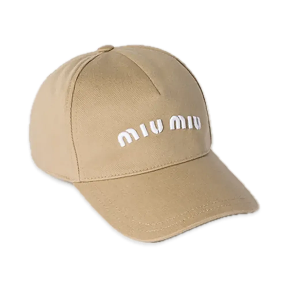 MIU MIU Drill Baseball Cap "Khaki/White"