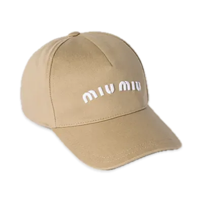 MIU MIU Drill Baseball Cap "Khaki/White"