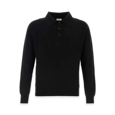 Saint Laurent Wool Polo Shirt "Black"