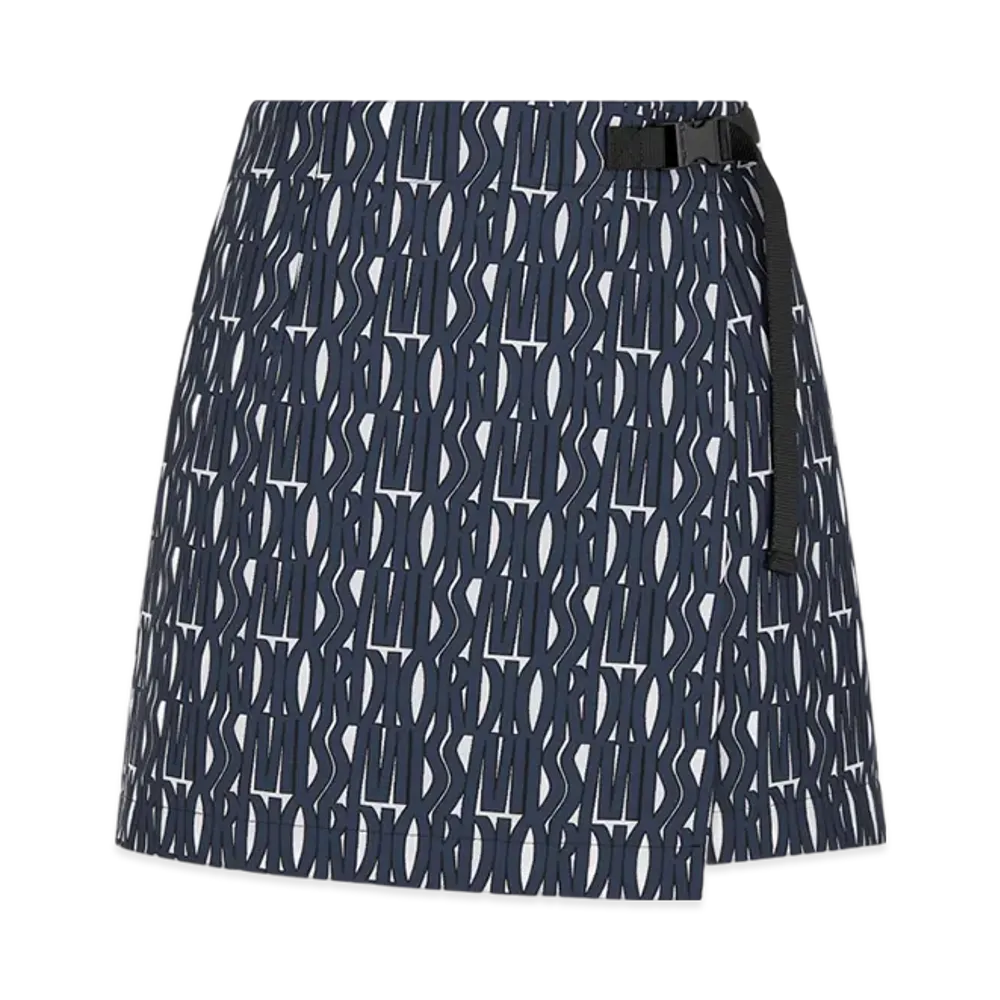 Dior Women's Technical Taffeta Jacquard with Miss Dior Allover Motif Skort "White/Navy Blue"