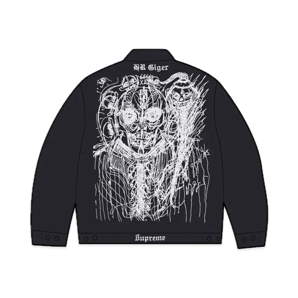 Supreme H.R. Giger Embroidered Work Jacket "Black"