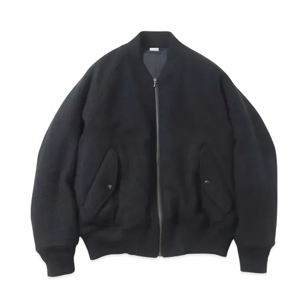 A.PRESSE Cashmere Light Flannel Padding Jacket "Black"