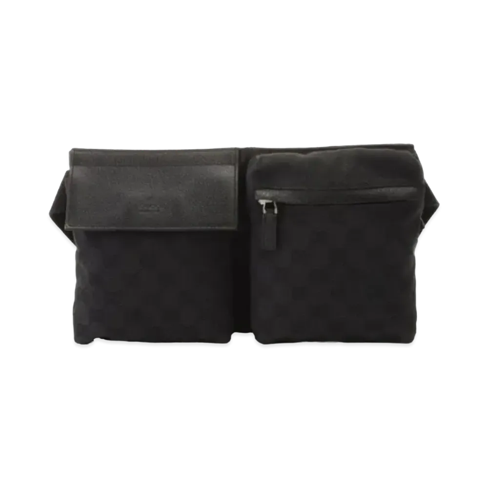 GUCCI GG Canvas Waist Pouch "Black"