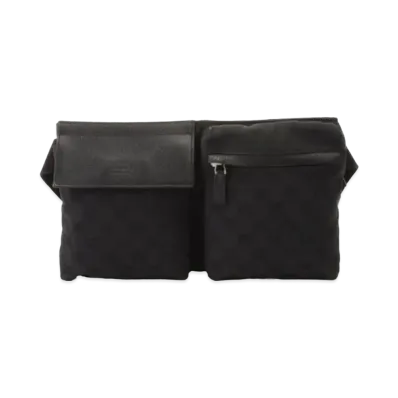 GUCCI GG Canvas Waist Pouch "Black"