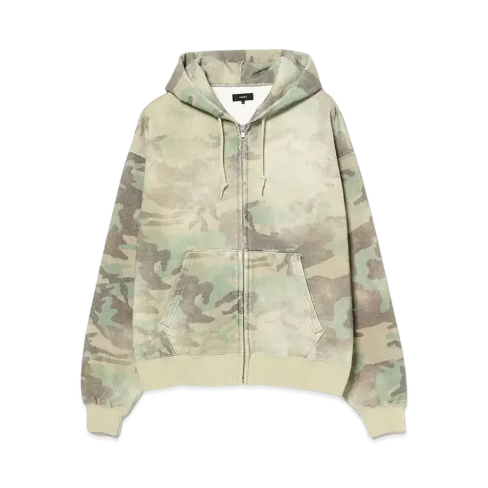 BEAMS Faded Camo Zip-Up Hoodie "Woodland"