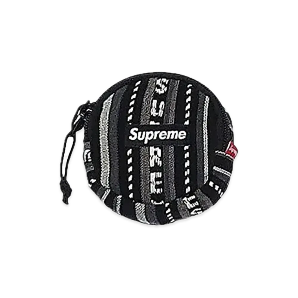 Supreme Woven Stripe Coin Pouch "Black"