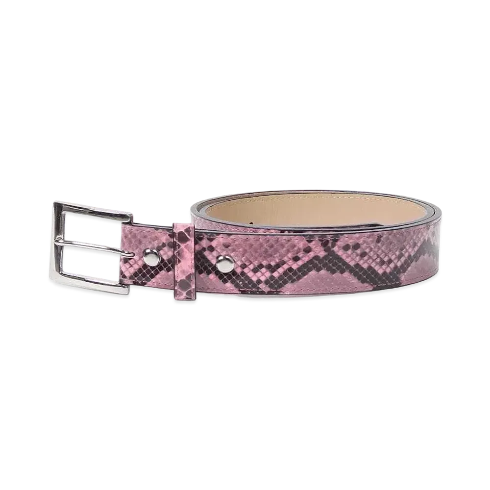 WACKO MARIA Python Leather Belt "Pink"