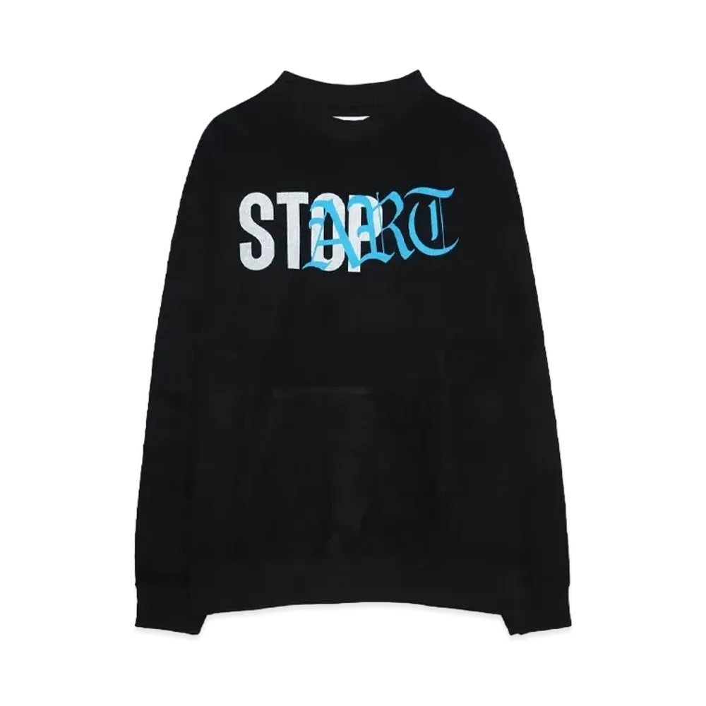 TAIN DOUBLE PUSH CREW NECK SWEAT "BLACK"