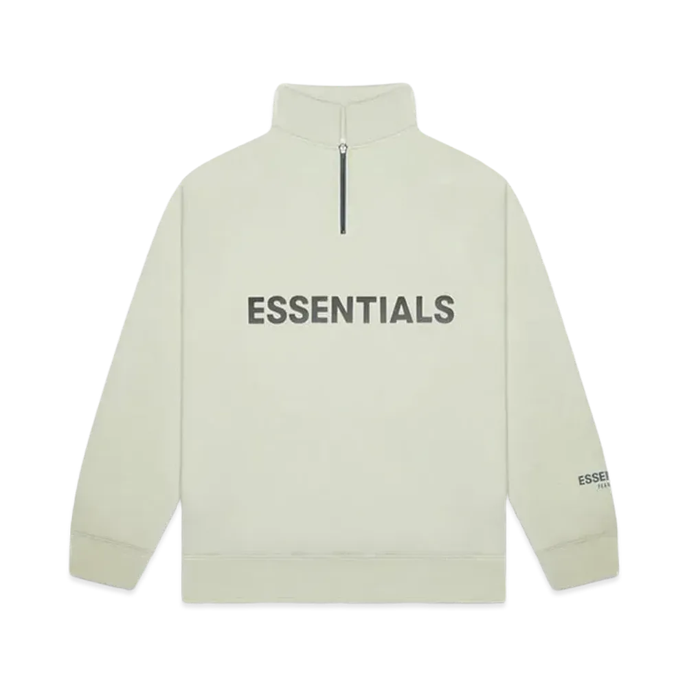 FEAR OF GOD ESSENTIALS Half Zip Pullover Sweater "Alfalfa Sage"